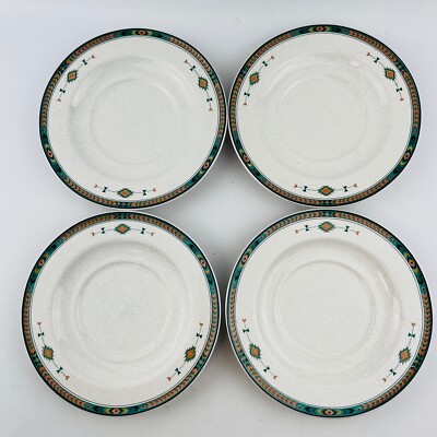 Studio Nova Adirondack Lot of 4 Saucer Plate Southwest Aztec Stoneware