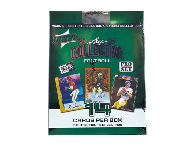 2024 LEAF COLLECTIVE FOOTBALL HOBBY JUMBO BOX (8 Autos)