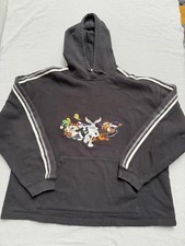 VTG Looney Tunes Hoodie Embroidered 1999 Taz Marvin Bugs - L