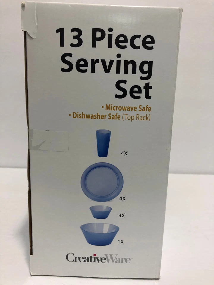 Creative Ware 13 Pc Serving Set 4 Tumblers 4 Plates 4 Sm Bowls 1 Lg Bowl Cherry - Image 3 of 4