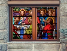 3D Master Dinner A292 Window Film Print Sticker Cling Stained Glass UV Zoe