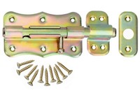 Bolzenriegel 100Mm SchloßRiegel TüRriegel Schubriegel Schieberiegel Gelb Verz.