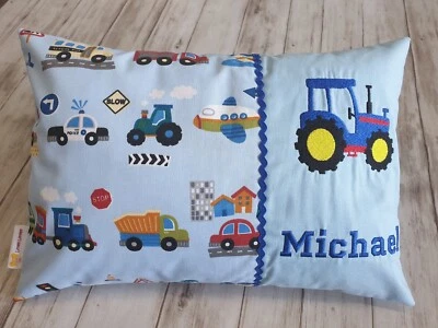 HANDMADE BY LOVELY LORELEY ♥ Schmusekissen mit Namen, Namenskissen ♥ Geschenk Taufe/Geburt ♥ Fahrzeuge ♥