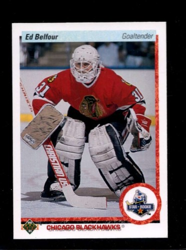 1990-91 Upper Deck #55 Ed Belfour NMMT (RC) Blackhawks HOF *X117253