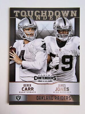 Derek CARR & James JONES Rookie Insert Card 2014 Panini Contenders Round Numbers