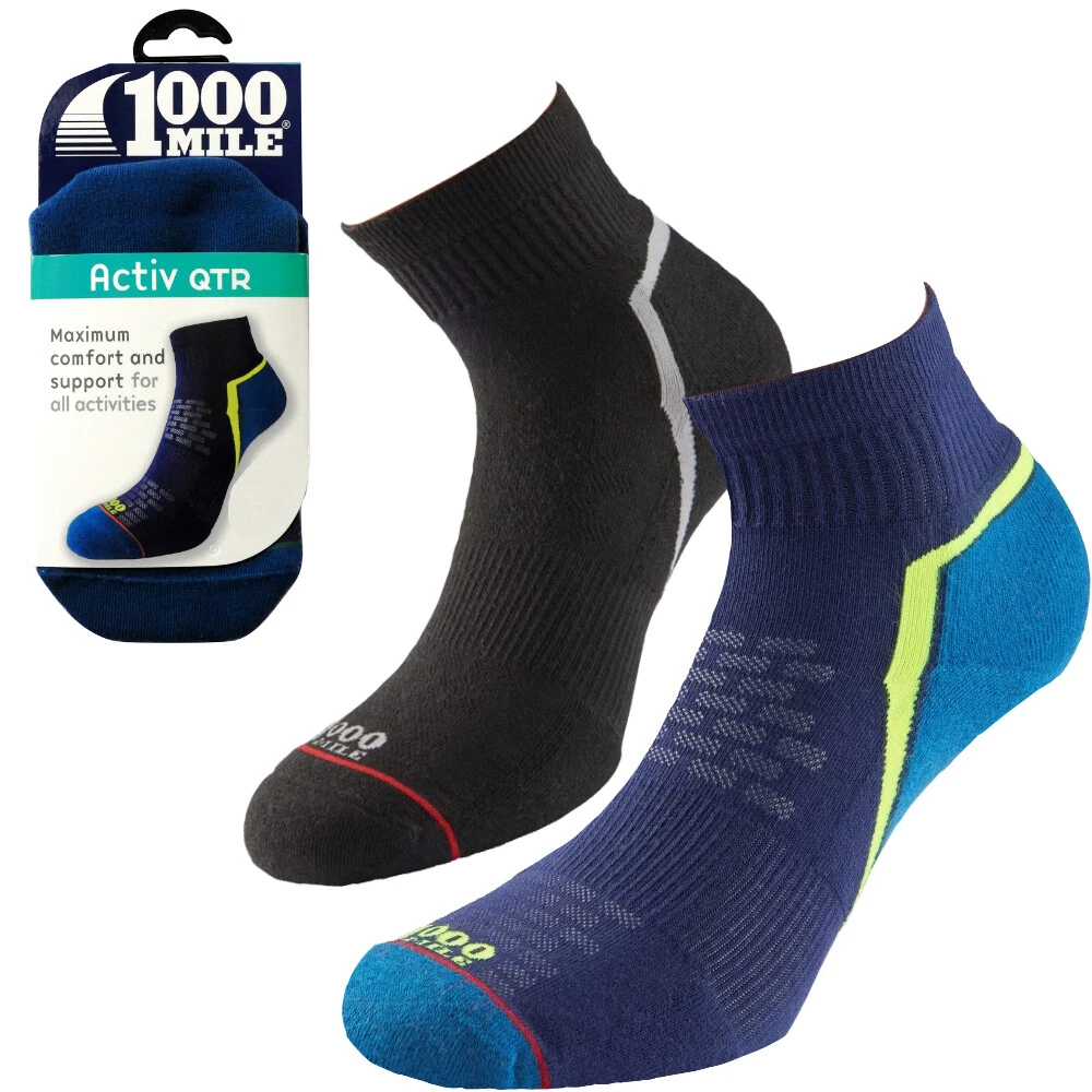 1000 Mile ACTIV Qtr Mens Workout Low Cut Ankle Gym Training Running Socks