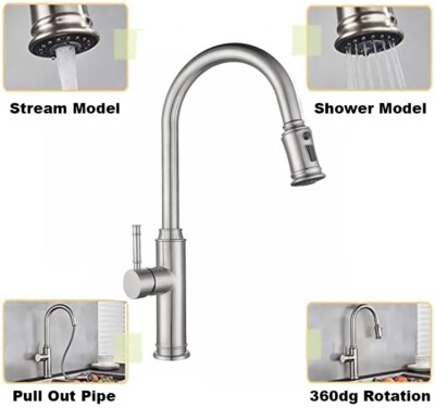 Edelstahl Pull Down Wasserhahn Wasserhahn Küche Waschbecken Spüle Wasserhähne 