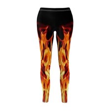 Charisma Flames Design Number 1 Women's Cut  Sew Casual Leggings AOP 