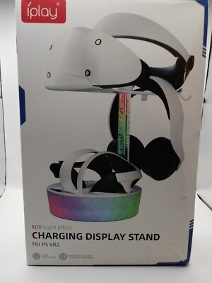 For PS5 VR2 Dual Controller Charging Stand Magnetic Charging Dock Rgb Light Post