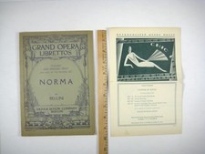Norma Bellini Opera Libretos Libreto 1928 Página Programa Extra Ezio Pinza Telva