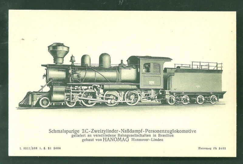 2 C 2 Cylinder Steam Locomotive Brazil Brasil ca 1910