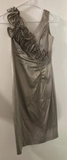 Donna Ricco Women's Silver/ Rosette Detail Special Occasion/party Dress. Size 2