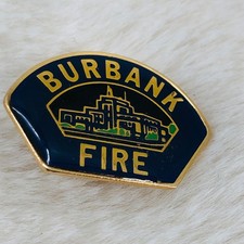 Vtg Burbank California Fire Department Souvenir Enamel Lapel Pin