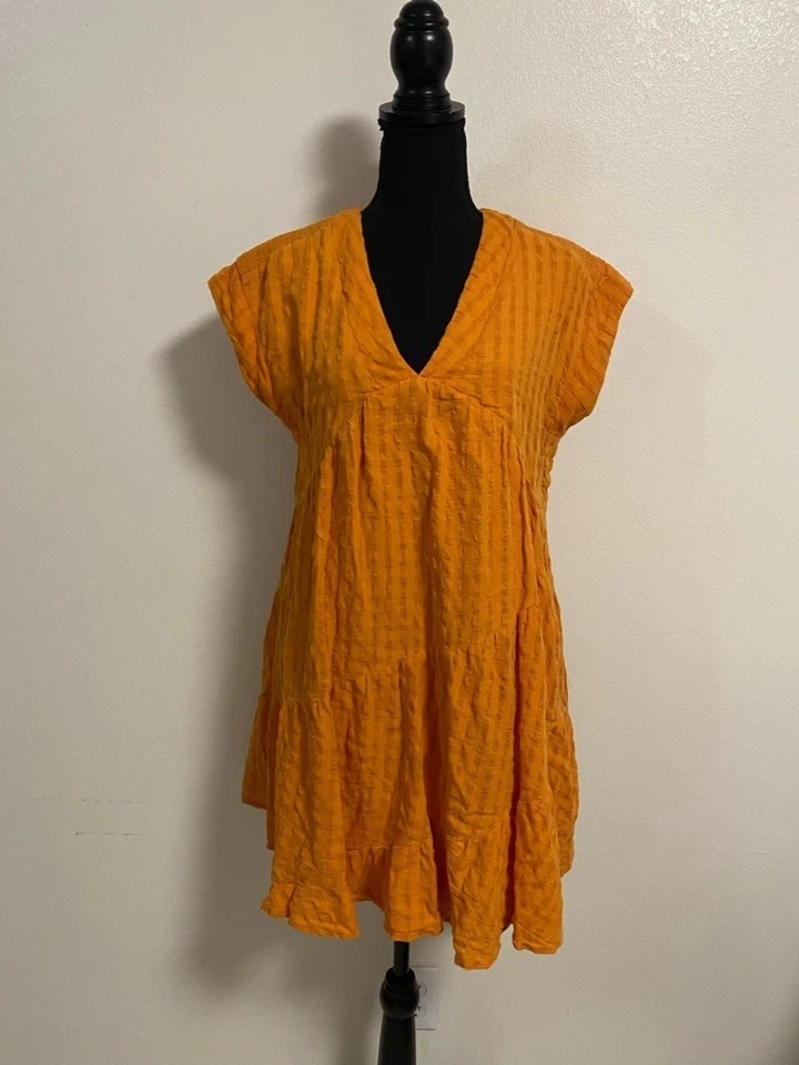 Maeve Dress Women’s Size XS Orange Juliet Tiered Tunic Dress Gauzy Material - Photo 1/1