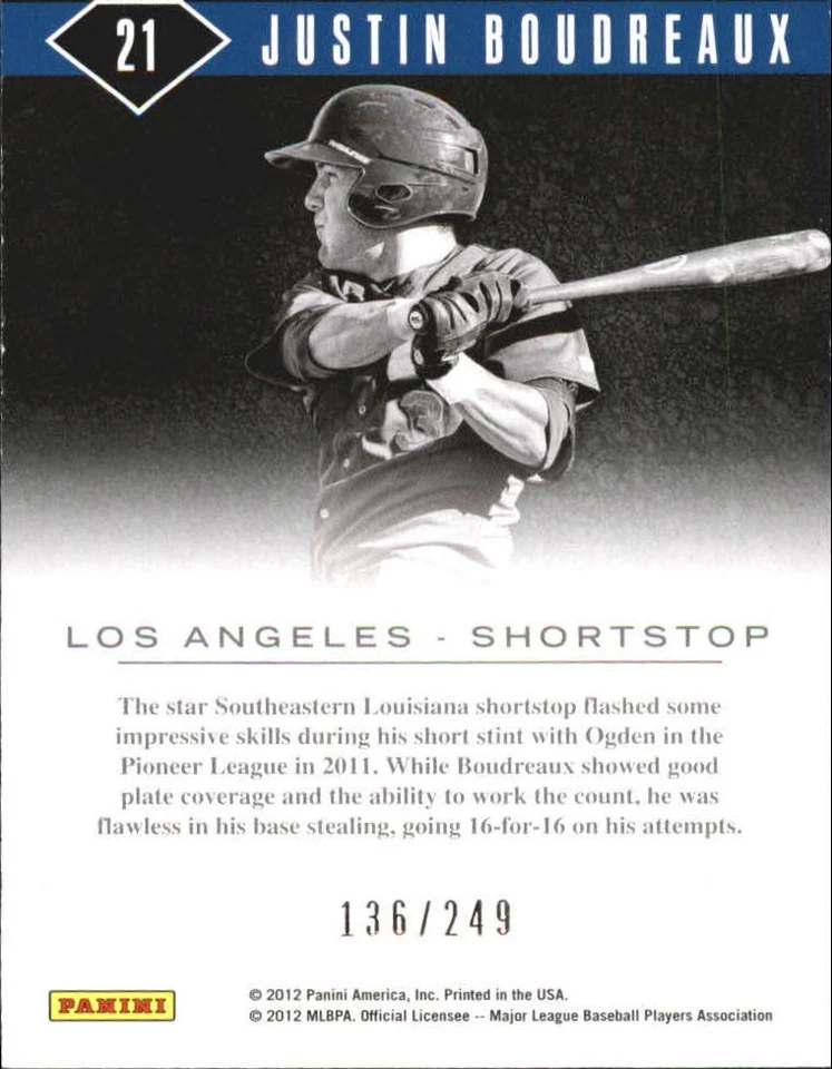 2011 Limited Prospects #21 Justin Boudreaux/249 - BB - Image 2 of 2