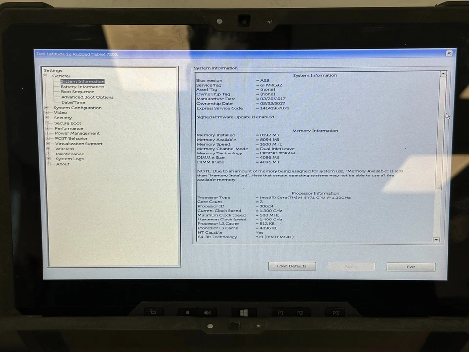 (LOT 5) Dell Latitude Rugged Tablet 7202 M-5Y71 8GB RAM W/ DRIVES NO BATT/AC #04 - Image 2 of 4
