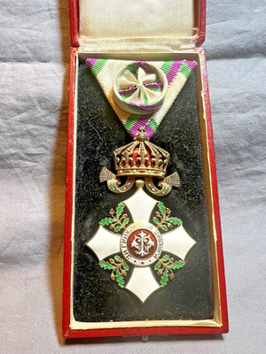 BULGARIAN KING BORIS III 4th CL OFFICER'S ENAMELED ORDER OF CIVIL MERIT MEDAL