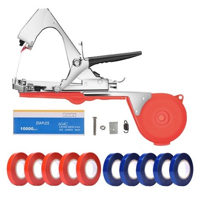 Yolando Plant Tying Machine Tape Tool for Tomatoes Peppers Grapes Red 