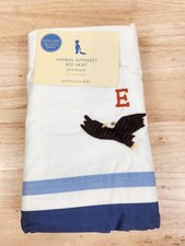 Pottery Barn Kids Animal Alphabet Crib Bedskirt NOS Colorful ABCs Animals
