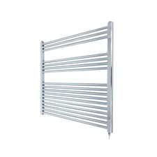 Straight Chrome Electric Towel Rail Fixed Temp 400W Element 900mm x 900mm