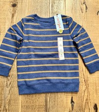 Cat  Jack Boys' 3T Navy and Brown/Gold Fleece Lined Sweatshirt NWT