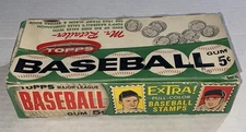 1962 Topps Baseball Wax Box-Box Only, No Contents-Vintage Original