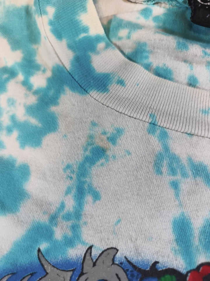 Vintage 90's Skeleton Surfer Crystal Rain Grateful Dead Style Single Stitch - Image 4 of 4