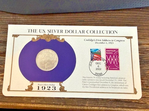 1923 D Peace Silver Dollar Collection Postal Commemorative Society Stamp