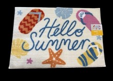 HELLO SUMMER Bath Mat Multicolor Beautiful Cute Bathroom Rug 20in by 30in NWT