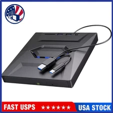 External CD DVD Drive USB 3.0 Type-C Ports + SD Card Slot for Windows10/11