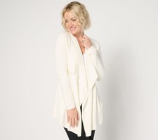 Barefoot Dreams Regular CozyChic Lite Ribbed Island Wrap Cardigan Sweater Pearl