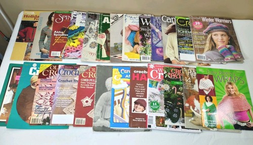 Lot of 25 Mixed Crochet Afghan Magazines Afghans Bedspreads Gifts