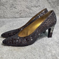 OLD VTG Stuart Weitzman Pumps Bronze Reptile ...