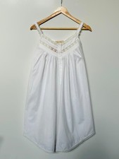 SoieRose 100 Cotton Two Tone White Elegant Lace Trimmed Nightgown - SR1047