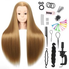 28" Mannequin Head with Blonde Synthetic Hair and Clamp 28-inch Blonde synt...