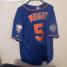 David Wright NY Mets Jersey Majestic 2015 World Series Authentic Stitched 44 L