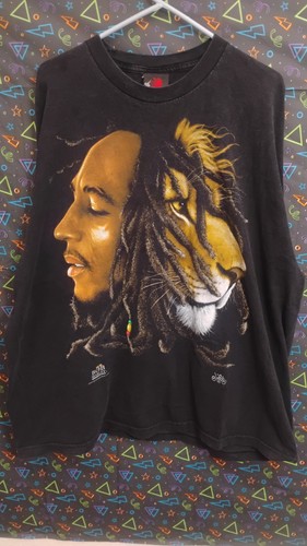 Bob Marley - “Lion” - Fifty-Six Hope Road Music - Black Shirt - L