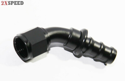 (one)AN10 10AN AN-10 45° Swivel Fuel Oil Gas Line Push-on Hose End Fitting Black