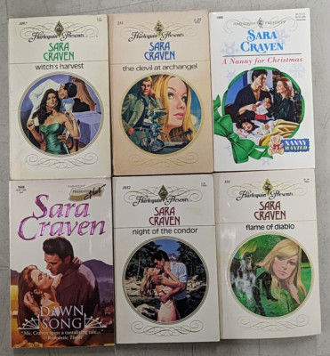 Sara Craven Dawn Song Witch's Harvest Flame of Diablo Night of the Condor x6