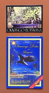 Excellent, Rare Map, Guide, Postcard for Botswana’s Okavango Delta