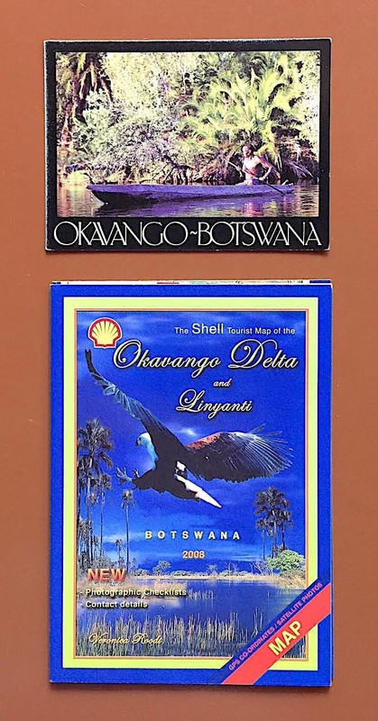 Excellent, Rare Map, Guide, Postcard for Botswana’s Okavango Delta