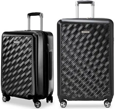 Ricardo Melrose Hardside 2-Piece Set (20" and 25") with FREE Travel Kit (Black)