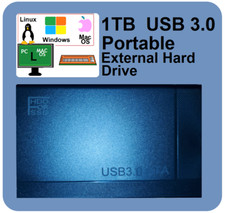 External Hard Drive USB3.0 1TB Portable HDD For Windows PC Mac Macbook Lap