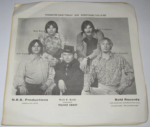 VELVET CREST - THINGS WE SAID TODAY/SOMETHING TELLS ME 45 BOLD GARAGE Beatles NM