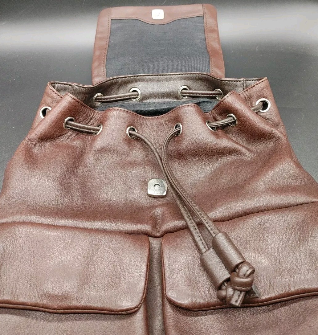 Leather Co By Liz Claiborne Backpack Brown Leather RN#70272  display picture 2