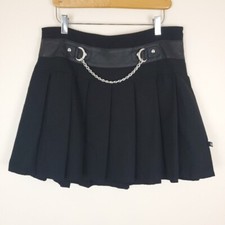 Royal Bones by Tripp Pleated Gothic Y2K Skirt with Chain and D-ring Detail