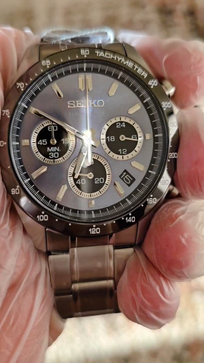 Seiko Spirit Chronograph Blue Dial Stainless Steel Men's