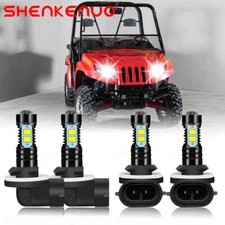 FOR ARCTIC CAT PROWLER XT 550 650 700 HIGH LOW BEAM HEADLIGHT LED LIGHT BULBS 4P