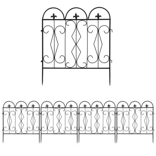 5 X Garden Security Gate Foldable Fence Barrier Safety Rustproof Rod-iron Edging - Picture 7 of 12