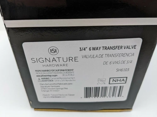 SIGNATURE HARDWARE 3/4 Inch 6 Way In-Wall Diverter Valve. SH6103 - Picture 4 of 4